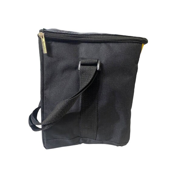 Ice Cubed Insulated Cooler Bag w/Front Mesh Pocket Black Blue Adjustable Strap - Picture 6 of 13